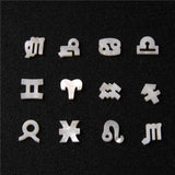 12 Zodiac Signs Beads Natural Mother Of Pearl Charm Beads for DIY Jewelry