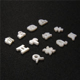 12 Zodiac Signs Beads Natural Mother Of Pearl Charm Beads for DIY Jewelry