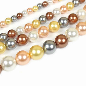 6-12mm Pearl Shell DIY Pendant Necklace Jewelry Natural Round Beads