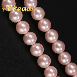 5A Natural Pink Seashell Pearls Beads Round Loose Beads