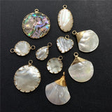 2 Holes Shell Round Connectors Mother of Pearl Pendant for DIY Jewelry Making