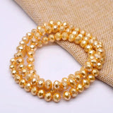 6 8mm Faceted Crystal Glass Beads Pearl Spacer DIY Necklace