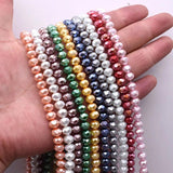 6 8mm Faceted Crystal Glass Beads Pearl Spacer DIY Necklace