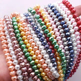 6 8mm Faceted Crystal Glass Beads Pearl Spacer DIY Necklace