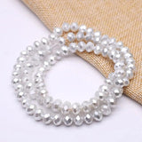 6 8mm Faceted Crystal Glass Beads Pearl Spacer DIY Necklace