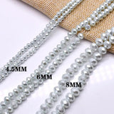 6 8mm Faceted Crystal Glass Beads Pearl Spacer DIY Necklace