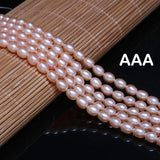 AAA Natural Freshwater Pearl High Rice Shape Purple Pink Jewelry DIY