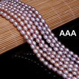AAA Natural Freshwater Pearl High Rice Shape Purple Pink Jewelry DIY