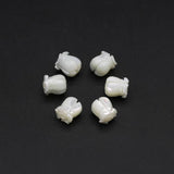5pcs Mother of Pearl Shell Beads Carved Tulip Rose Seashell Loose Bead