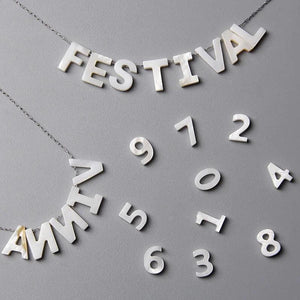 26 Capital Letters Arabic Numerals Mother Of Pearl Shell Beads Charm