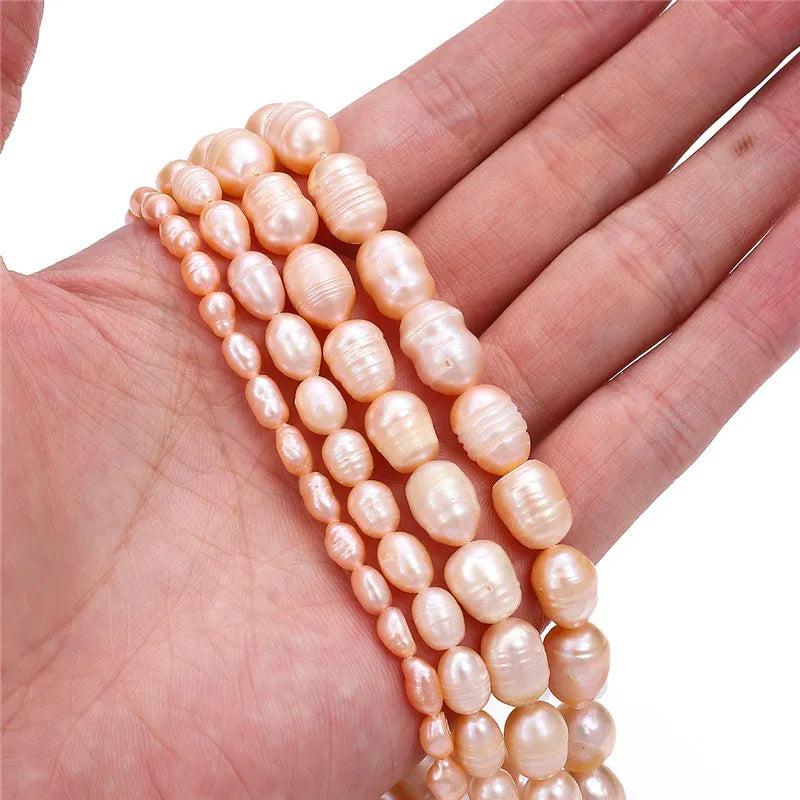 10pcs Natural Freshwater Pearl Rice Beads Jewelry Making DIY Bracelet Necklace