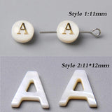 26 Letter A-Z Mother Of Pearl Beads Shell Alphabet Bead For Jewelry Making