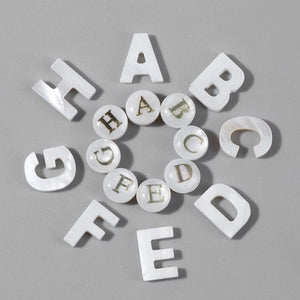 26 Letter A-Z Mother Of Pearl Beads Shell Alphabet Bead For Jewelry Making