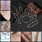 Stainless Steel Butterfly Charm Chains with Colorful Crystals Beads