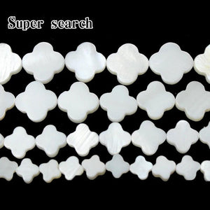 Shell Beads Mother Of Pearl Clover Shape Beads 6 8 10 12 14mm DIY Jewelry Making
