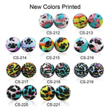 10pcs Rainbow Swirl Print Silicone Beads 15MM for Jewelry Necklaces Pen