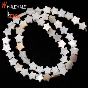 Mother of Pearl Star Spacer Beads 6-15mm 15''