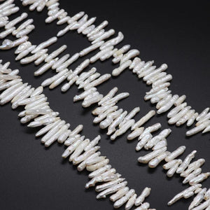 Freshwater Pearl Bead Baroque Toothpick Shape 2pcs