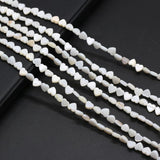6mm Natural Mother-of-pearl Shell Beads Heart Shape Loose Hole Bead