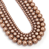 4/6/8/10mm Coffee Glass Pearls Beads Smooth Round Beads For Jewelry DIY