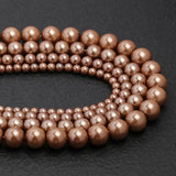 4/6/8/10mm Coffee Glass Pearls Beads Smooth Round Beads For Jewelry DIY