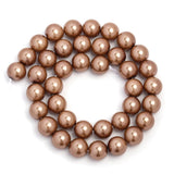 4/6/8/10mm Coffee Glass Pearls Beads Smooth Round Beads For Jewelry DIY