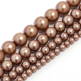 4/6/8/10mm Coffee Glass Pearls Beads Smooth Round Beads For Jewelry DIY