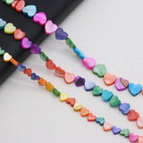 Natural 8/10/12mm Heart Shell Beads Colorful Mother of Pearl Loose Beads