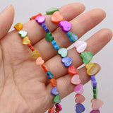 Natural 8/10/12mm Heart Shell Beads Colorful Mother of Pearl Loose Beads