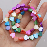 Natural 8/10/12mm Heart Shell Beads Colorful Mother of Pearl Loose Beads