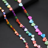 Natural 8/10/12mm Heart Shell Beads Colorful Mother of Pearl Loose Beads