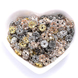 100pcs Flower Rhinestone Beads Czech Crystal Spacer Beads DIY Jewelry Making