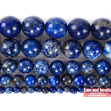 100% Natural Lapis Lazuli Round Loose Beads 15''