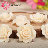 10pcs 23mm Polymer Clay Resin Rose Flowers Beads For Bridal Wedding Necklace