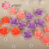 10pcs 23mm Polymer Clay Resin Rose Flowers Beads For Bridal Wedding Necklace