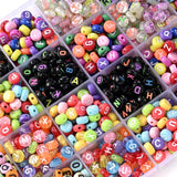 1000Pcs Mix Pearl Letter Acrylic Beads CCB Spacer Beads for Bracelets Necklace