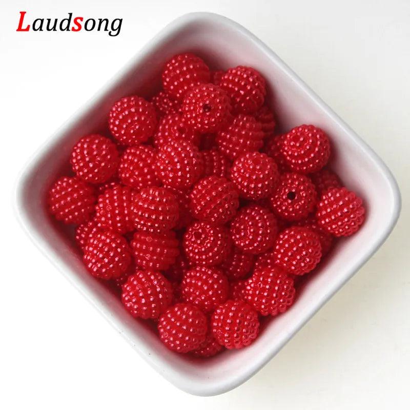 100pcs 10mm Mixed Bayberry Beads Acrylic Pearl Beads
