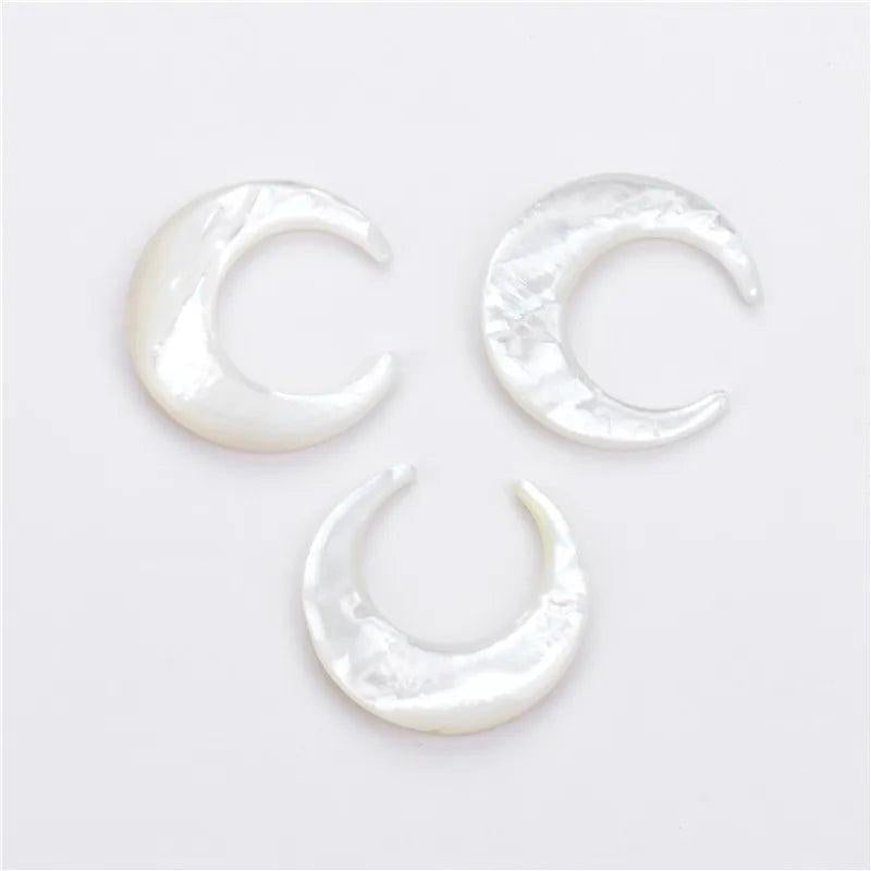 Mother of Pearl Shell Moon Crescent Pendant Charms for Jewelry Making