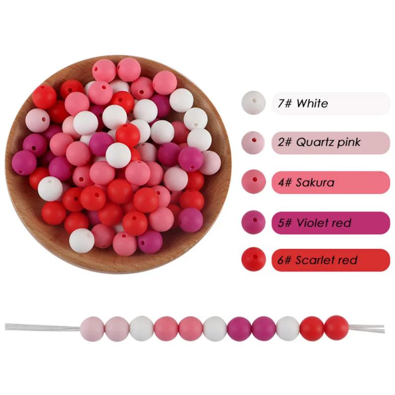 50Pcs 9/12/15MM Round Pearl Silicone Beads Jewelry DIY Necklace Bracelet