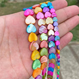 Colorful Seashell Love Heart Bead for Jewelry Making