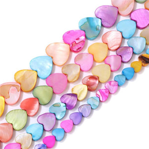 Colorful Seashell Love Heart Bead for Jewelry Making