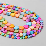 Colorful Seashell Love Heart Bead for Jewelry Making