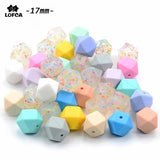 Large 17mm Hexagon Silicone Teething Beads for Baby Teether BPA Safe
