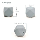 Large 17mm Hexagon Silicone Teething Beads for Baby Teether BPA Safe
