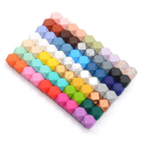 Large 17mm Hexagon Silicone Teething Beads for Baby Teether BPA Safe