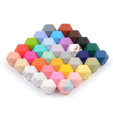 Large 17mm Hexagon Silicone Teething Beads for Baby Teether BPA Safe