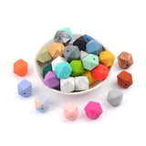 Large 17mm Hexagon Silicone Teething Beads for Baby Teether BPA Safe