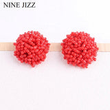 Bohemia Tassel Earrings Red Beads Dangle Earrings Women Wedding Jewelry