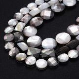 10pcs Faceted Shell Beads Round Rectangle Spacer Bead Jewelry Making DIY