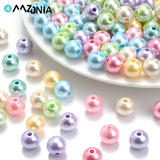100/200/300pcs Plating Acrylic Spacer Beads Round Loose Beads DIY Jewelry Making